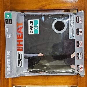NWT Ladies 32 Degree Base Layer Pants, Long Johns, Leggings Black XL